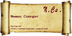 Nemes Csenger névjegykártya